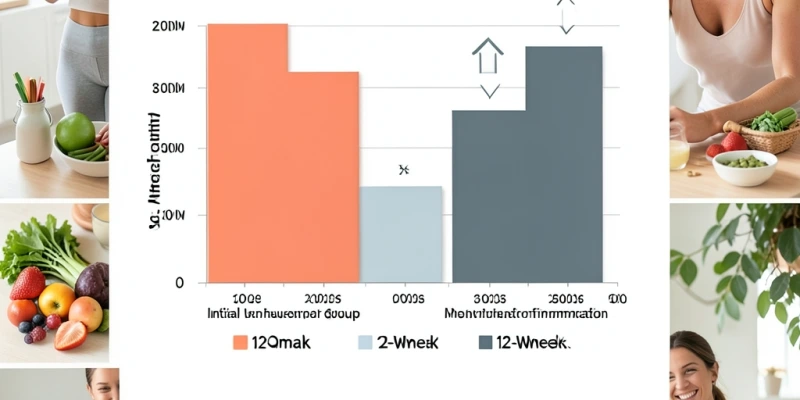 Balkendiagramm – Vergleich VO₂max vor und nach 12 Wochen Tanztraining vs. Kontrollgruppe ohne Training, angelehnt an Studiendaten zu Gruppentanzinterventionen