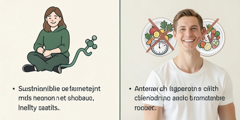 Infografik: „Was Magerquark tut und was nicht" – links: sättigt lange, stabilisiert Blutzucker, liefert Protein. Rechts: ersetzt kein Kaloriendefizit, hebt keine unausgewogene Ernährung auf
