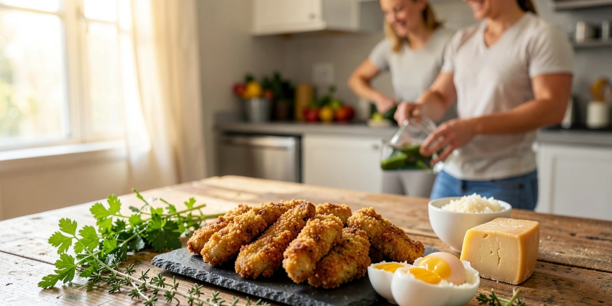 Kalorienarme Panaden aus Ei und Käse