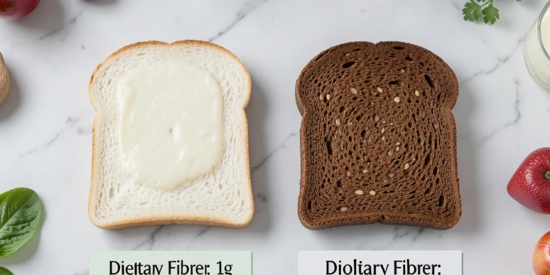 Nährwerttabelle-Vergleich: 100g Weißtoastbrot vs. 100g Roggenvollkornbrot – Gegenüberstellung Ballaststoffgehalt, Protein, glykämischer Wert