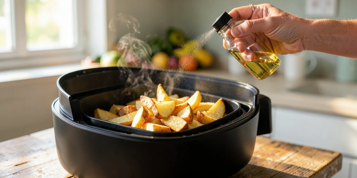 Pommes im Airfryer richtig mit Öl besprühen