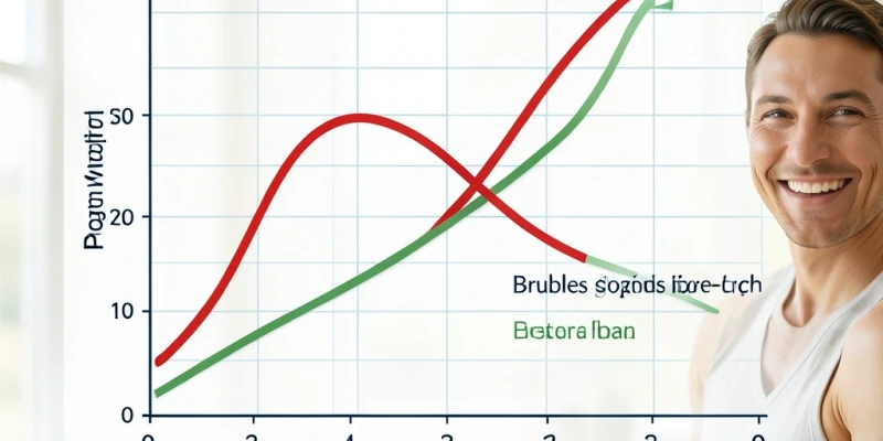Schematische Kurve: Blutzuckerverlauf nach einem stärkereichen Teller (hoher Anstieg, steiler Abfall) vs. nach einem ballaststoffreichen Rosenkohl-Gericht (flacher, gleichmäßiger Verlauf) – mit Zeitachse von 0–3 Stunden nach dem Essen