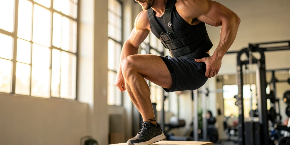 Step-Ups mit Gewichtsweste