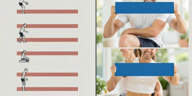 Vergleich zweier Trainingsprotokolle: links 10 Übungen × 1 Satz, rechts 4 Übungen × 4 Sätze – gleiches Zeitfenster, deutlich unterschiedliches Volumen pro Muskelgruppe