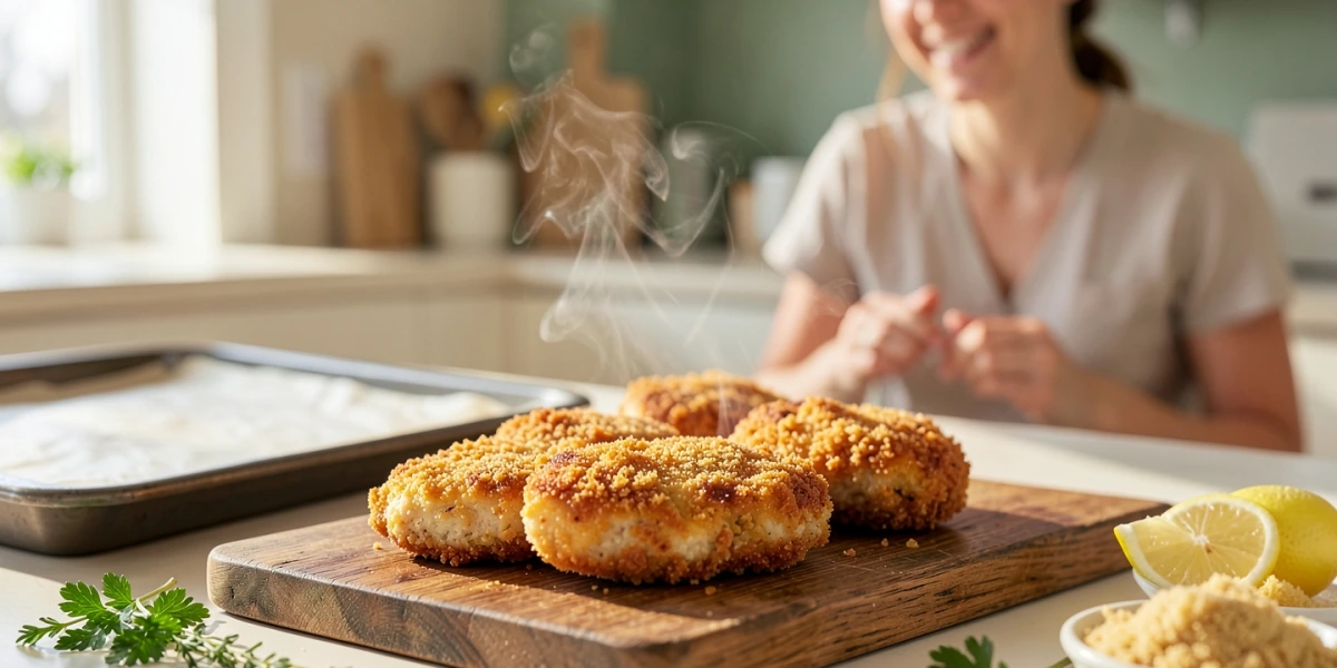Zubereitung von panierten Speisen ohne Frittieren