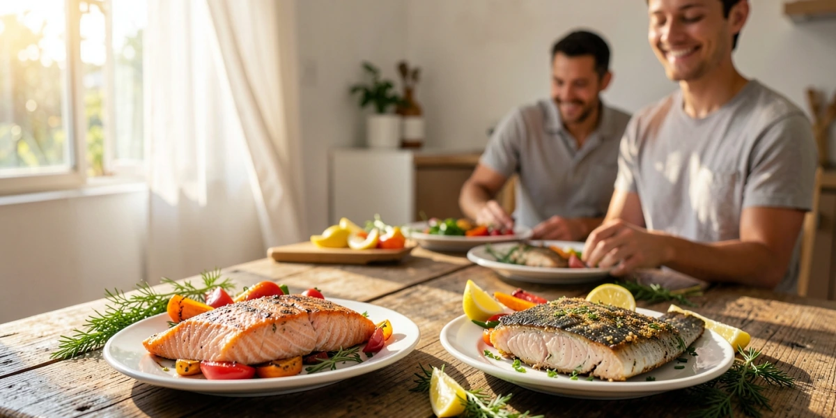 Zweimal pro Woche Fisch essen